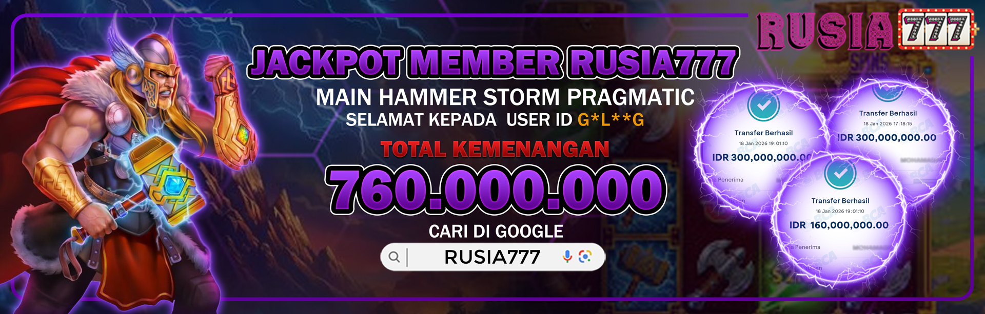 JACKPOT MEMBER RUSIA777 PRAGMATIC