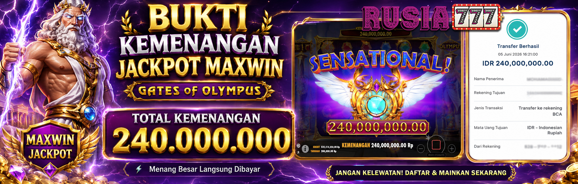 JACKPOT MEMBER RUSIA777 PRAGMATIC